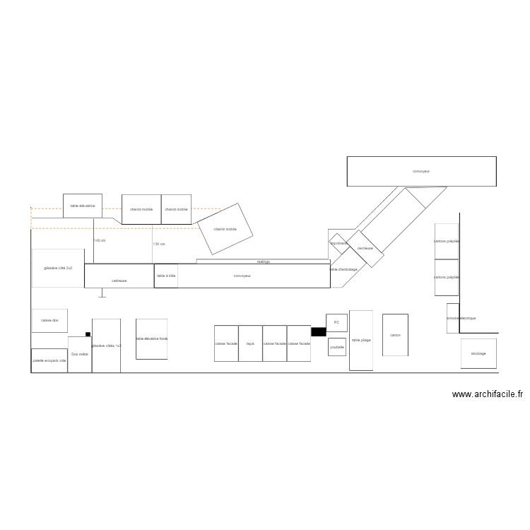 Chaine K implantation cadreuse chgt 1 cadreuse seulement. Plan de 0 pièce et 0 m2