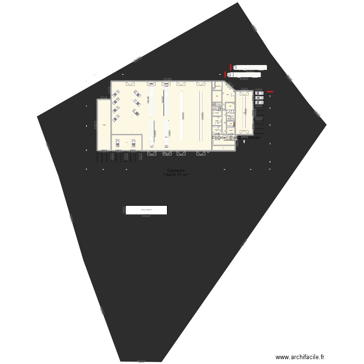 GARAGE PRO. Plan de 35 pièces et 2584 m2