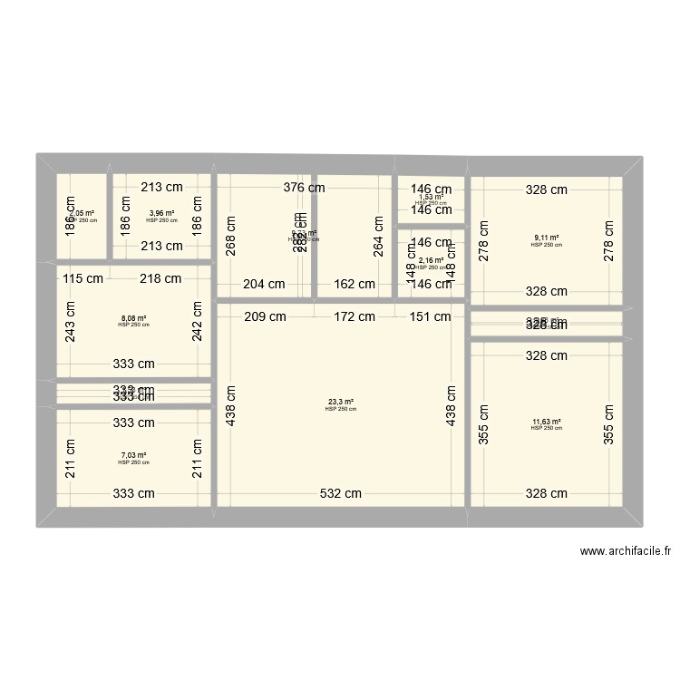 Matakiterani. Plan de 12 pièces et 82 m2