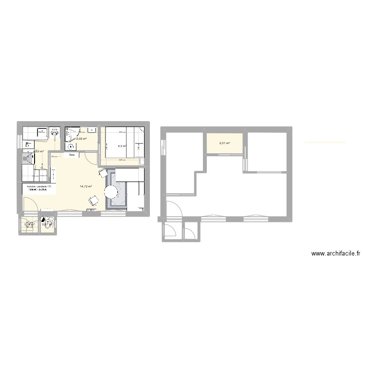 Plan 124. Plan de 7 pièces et 29 m2