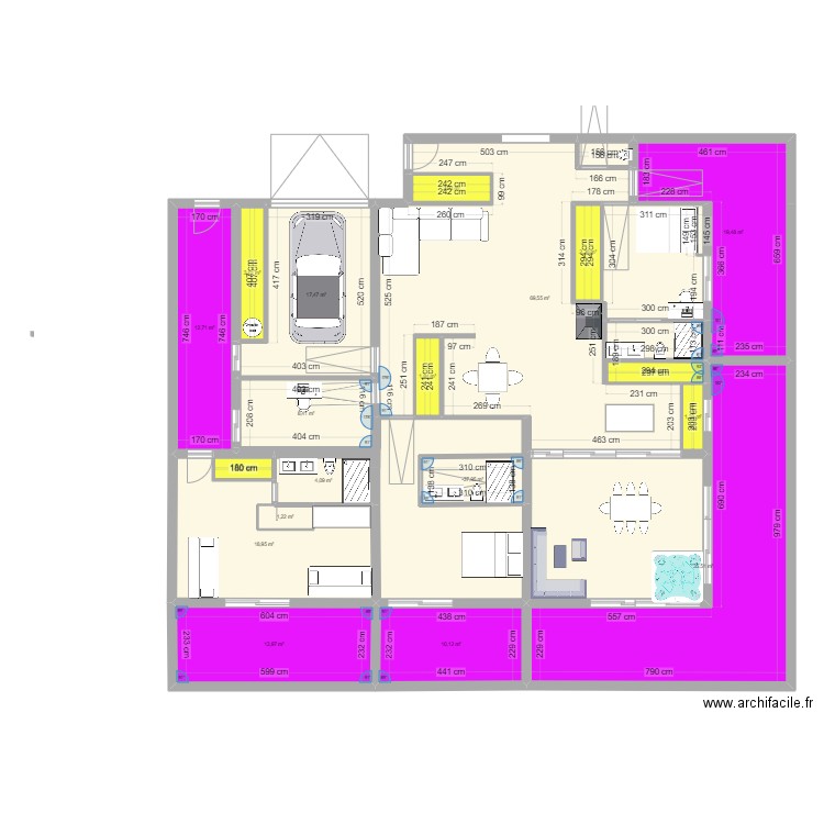 Future maison. Plan de 20 pièces et 231 m2