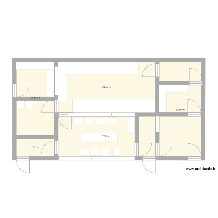 PLAN LABORATOIRE MICROBIOLOGIE v3. Plan de 5 pièces et 75 m2