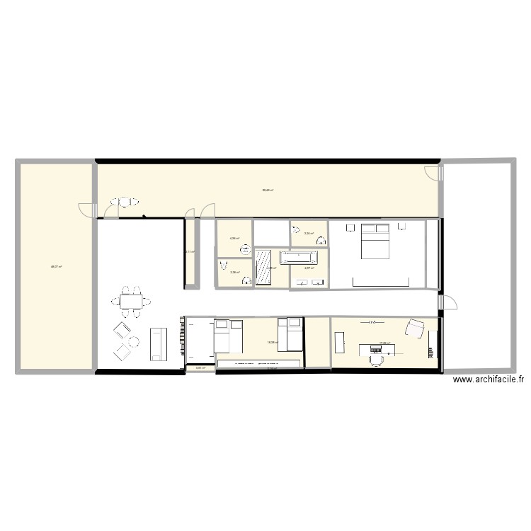 D#1. Plan de 12 pièces et 167 m2