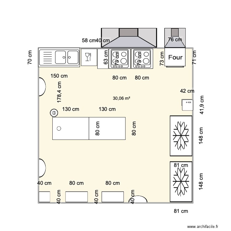 Geraldine 2. Plan de 1 pièce et 30 m2