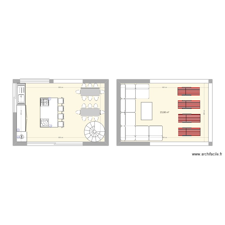 test. Plan de 2 pièces et 48 m2