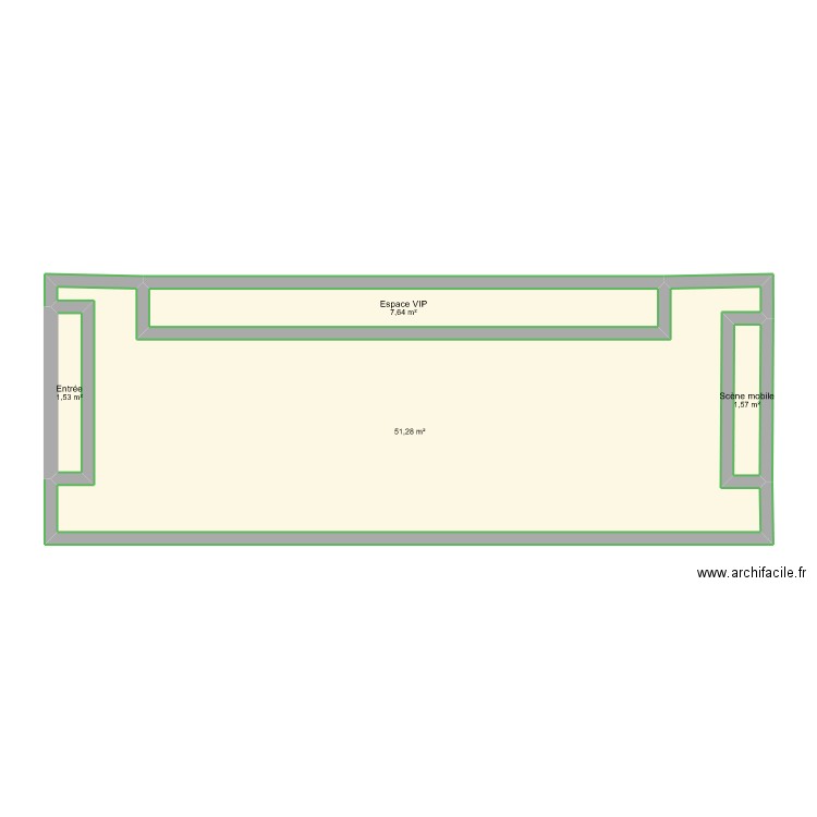 plan projet. Plan de 4 pièces et 62 m2