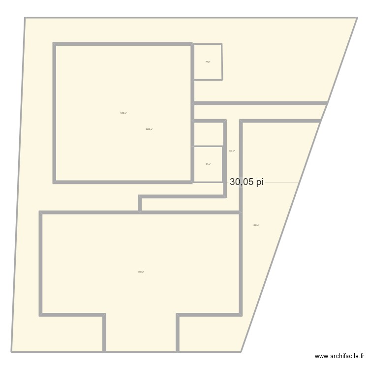 6 plex. Plan de 7 pièces et 665 m2