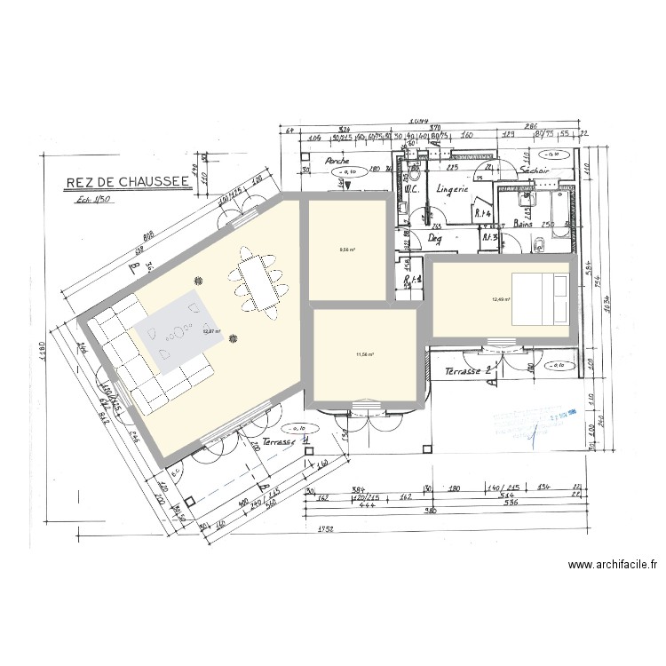 62 AV GAL CARMILLE RDC_8. Plan de 4 pièces et 73 m2