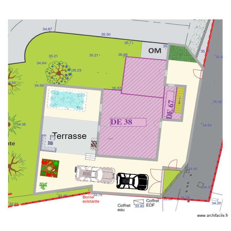 Jardin. Plan de 1 pièce et 171 m2