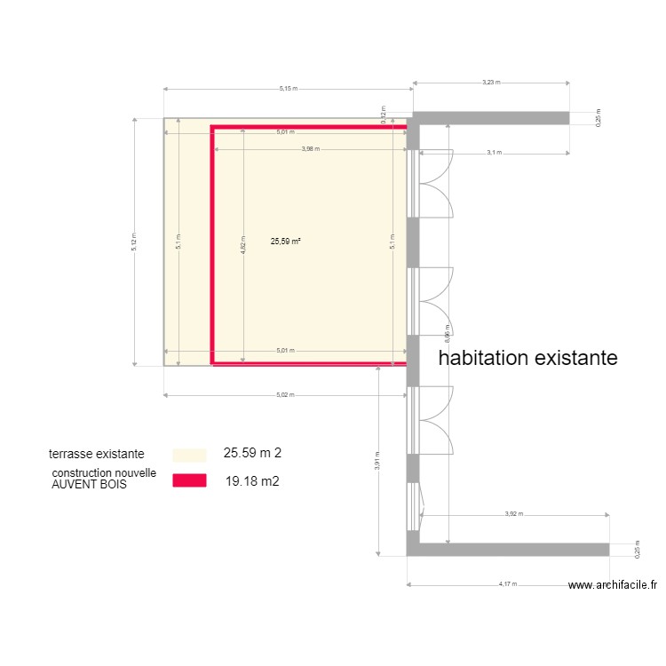 brunengo. Plan de 1 pièce et 26 m2