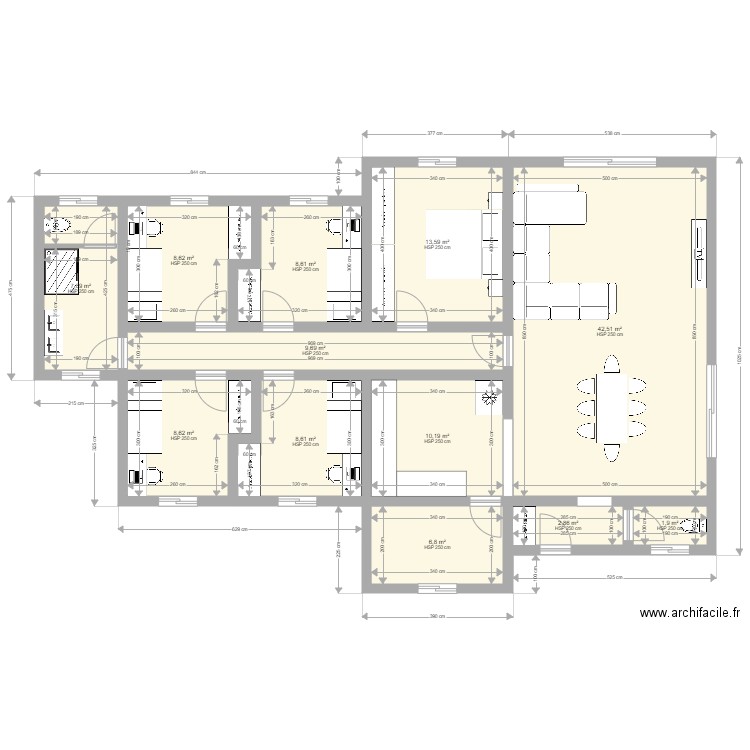 Plan Maison 23/07/2024. Plan de 12 pièces et 130 m2