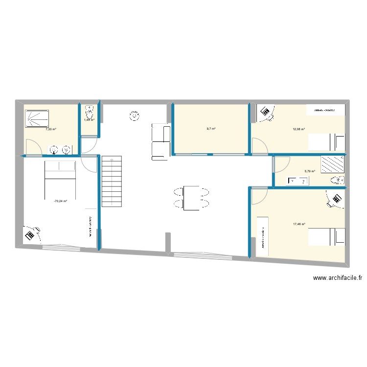 RIVIERE_1er. Plan de 7 pièces et 71 m2