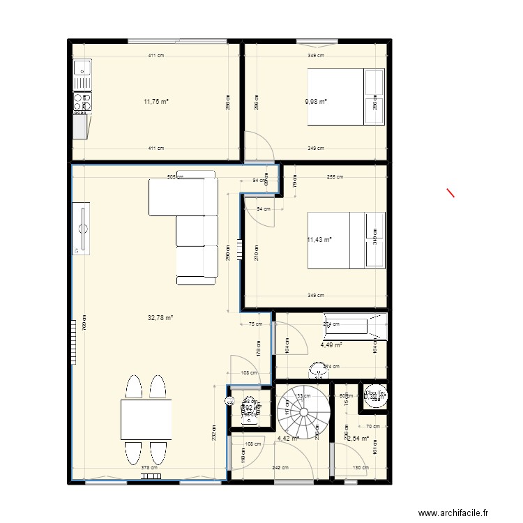 donovan revision. Plan de 9 pièces et 79 m2