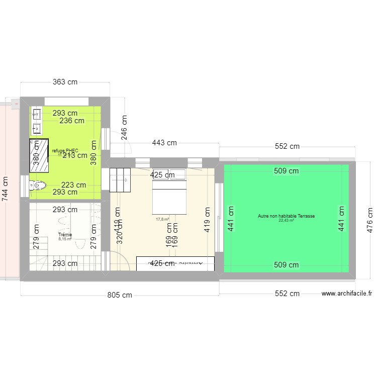 NIaf PC. Plan de 10 pièces et 149 m2