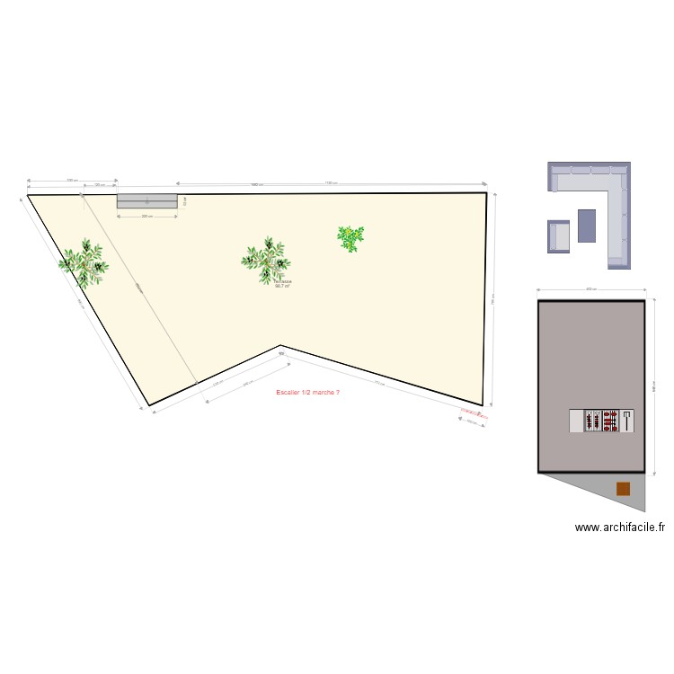 TERRASSE 2025 Etendue v2. Plan de 1 pièce et 99 m2