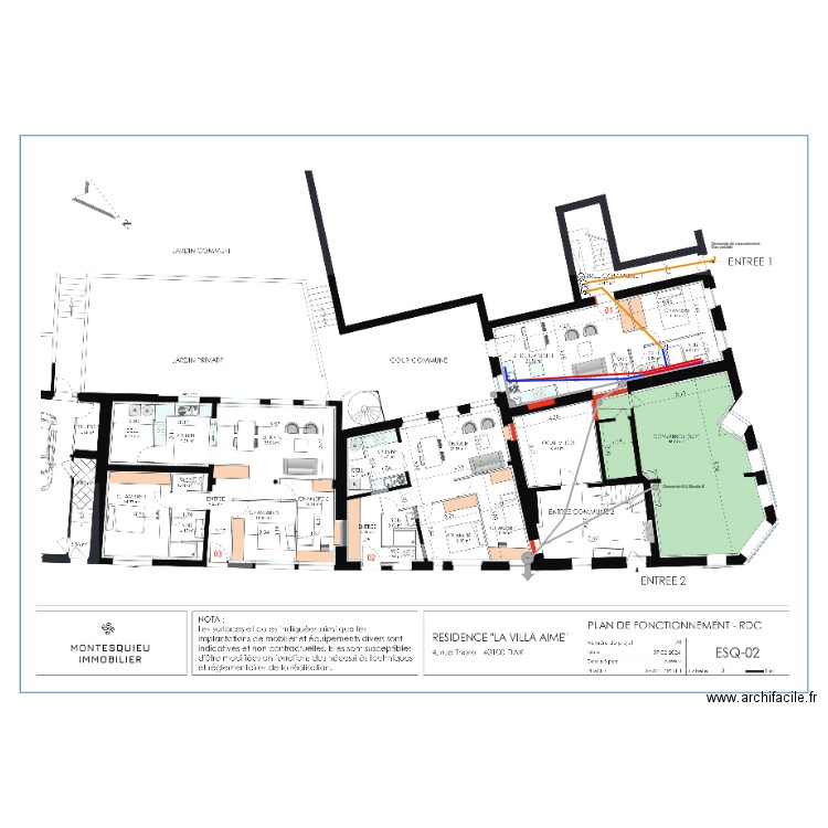 Plan Plomberie - Entrée 1 et Appart 1. Plan de 0 pièce et 0 m2