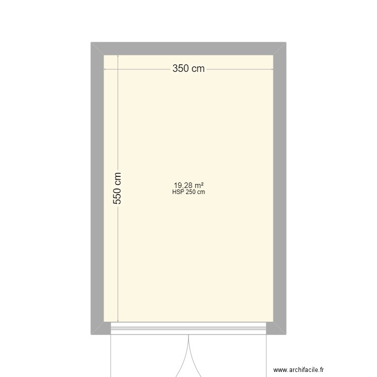 Local de stockage. Plan de 1 pièce et 19 m2