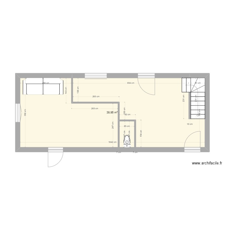 SOUS COL. Plan de 1 pièce et 40 m2