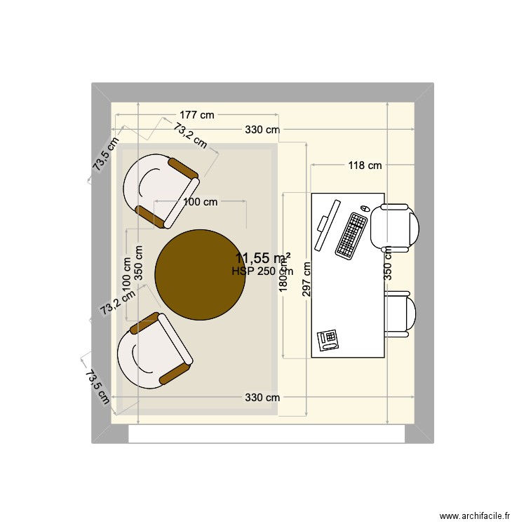 Beauchamp Mougins 3. Plan de 1 pièce et 12 m2