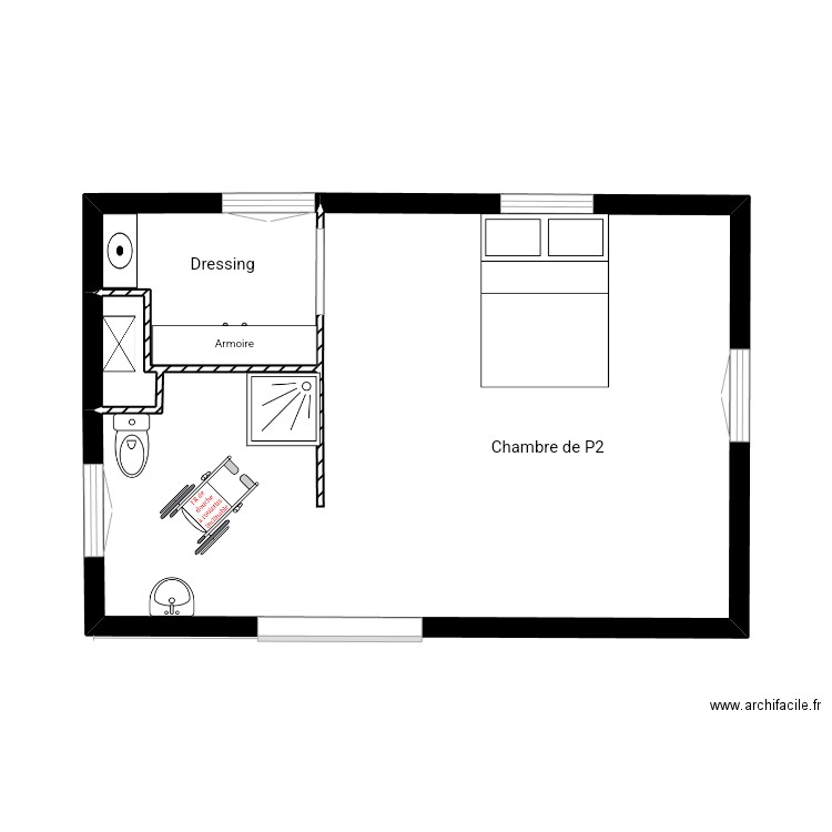 Plan 2. Plan de 3 pièces et 29 m2