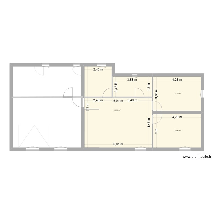 auvers. Plan de 4 pièces et 133 m2