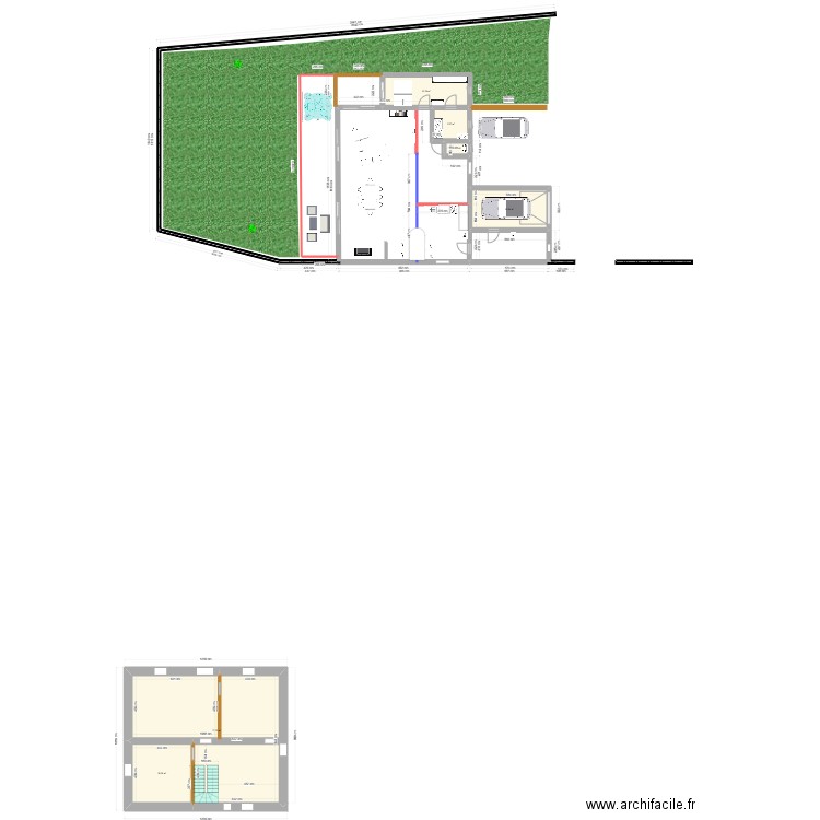 EXISTANT COTATIONS BAS. Plan de 6 pièces et 134 m2