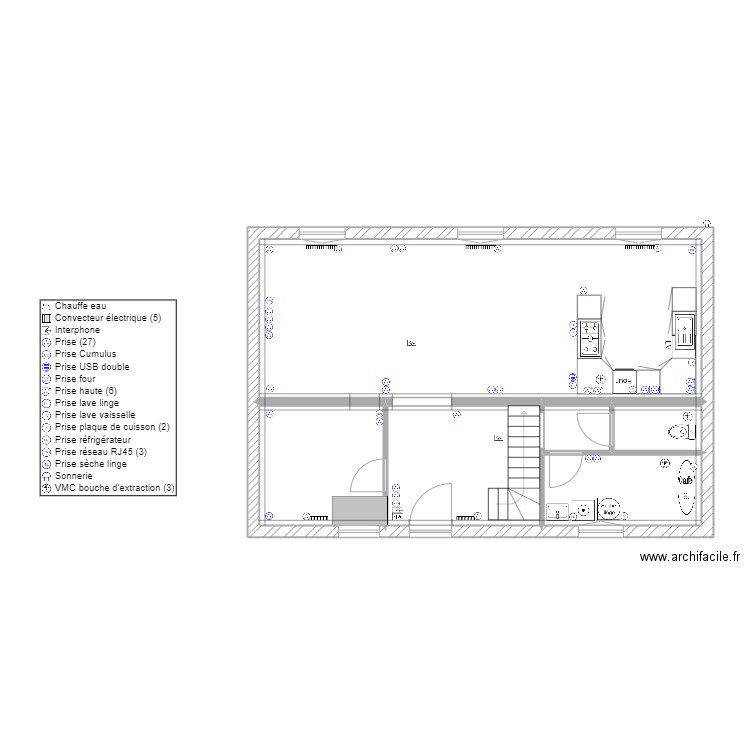 Plan Projet Ferrières Prise. Plan de 9 pièces et 156 m2