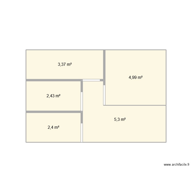 la mer 2. Plan de 5 pièces et 18 m2