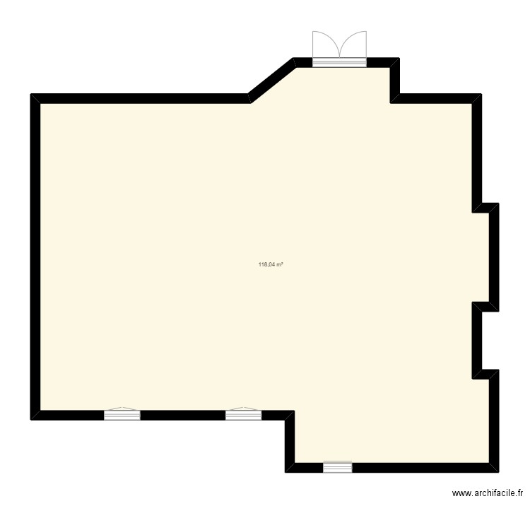 مكتبة ط2. Plan de 1 pièce et 118 m2