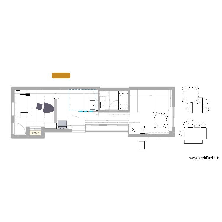 Lalancette encore. Plan de 1 pièce et 0 m2