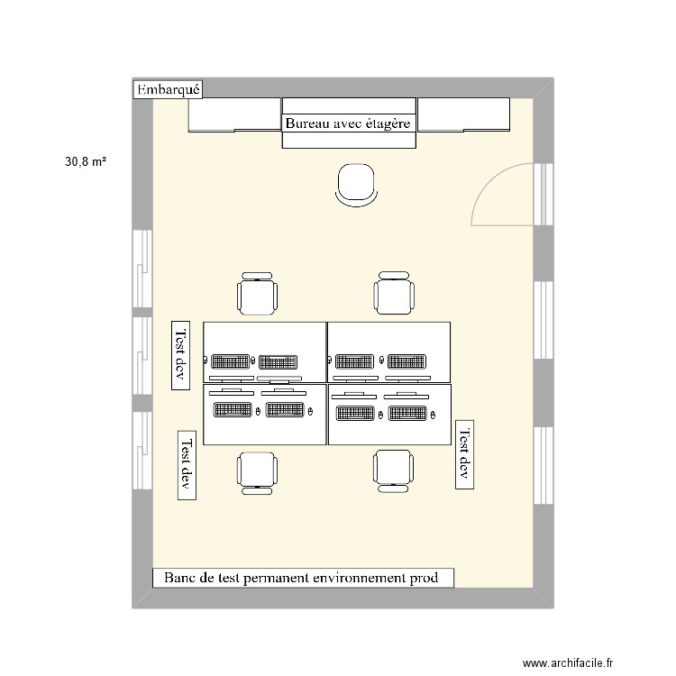 emb. Plan de 1 pièce et 31 m2