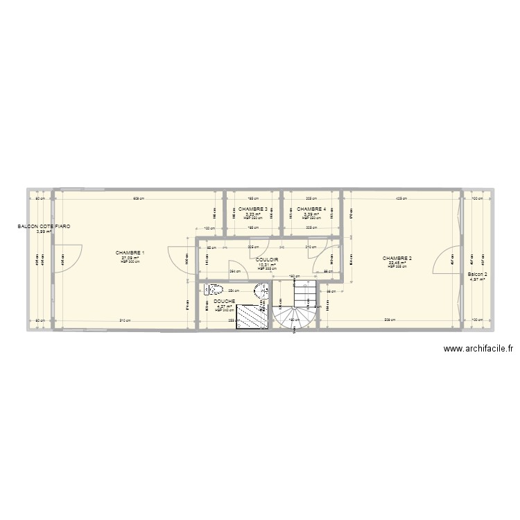 Ampefiloha 1E. Plan de 8 pièces et 80 m2