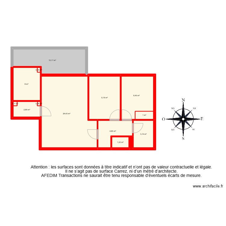 BI26253-. Plan de 16 pièces et 86 m2