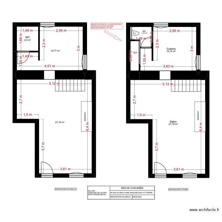 BETHISY PLAN 2D. Plan de 7 pièces et 81 m2