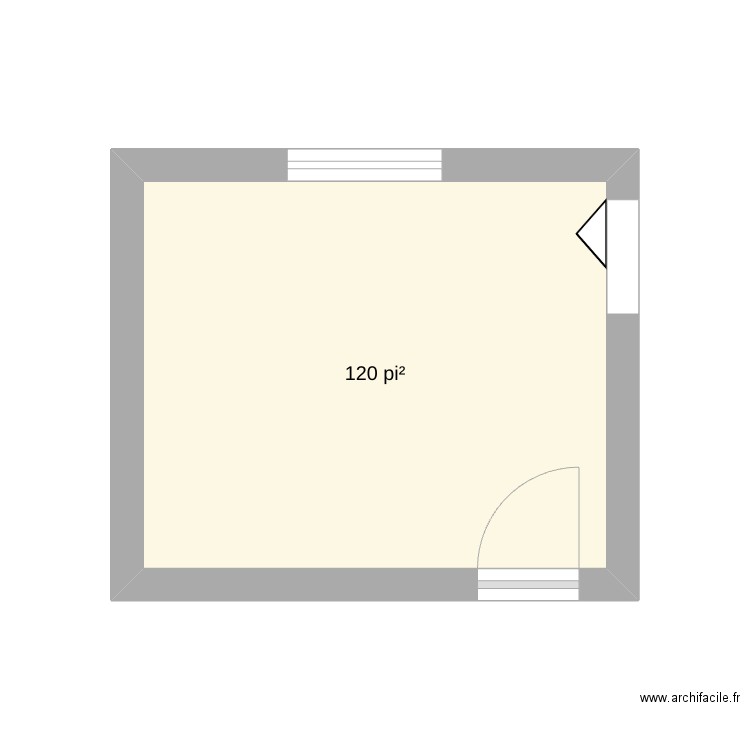 chambre. Plan de 1 pièce et 11 m2