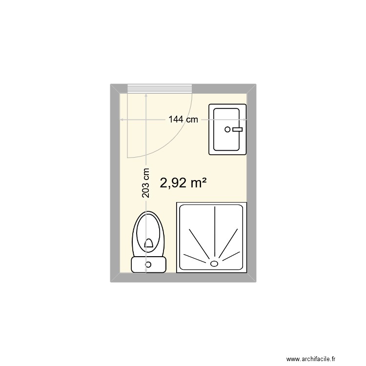 MATHILDE QUEDRU. Plan de 1 pièce et 3 m2