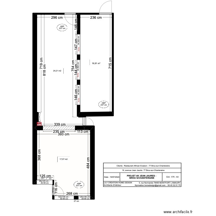 African Evasion - Brou sur Chanteraine. Plan de 2 pièces et 34 m2