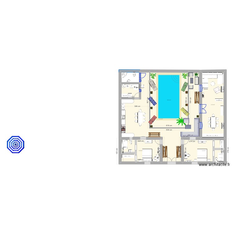 Projet Sayada 2. Plan de 6 pièces et 218 m2