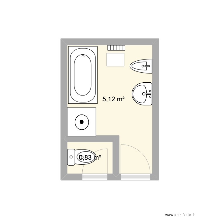 Maitrepierre avant. Plan de 2 pièces et 6 m2