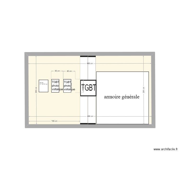 plan emplacement photovoltaïque STEP. Plan de 1 pièce et 12 m2