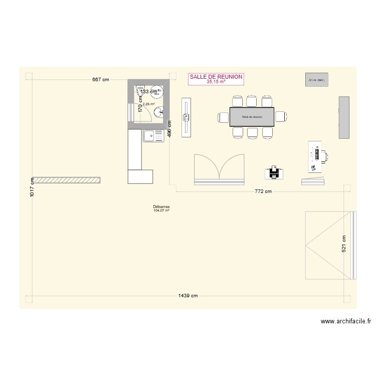 Bureaux Généomat Saint-Babel. Plan de 3 pièces et 146 m2