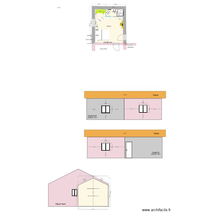 EXTENSION Perso. Plan de 1 pièce et 17 m2