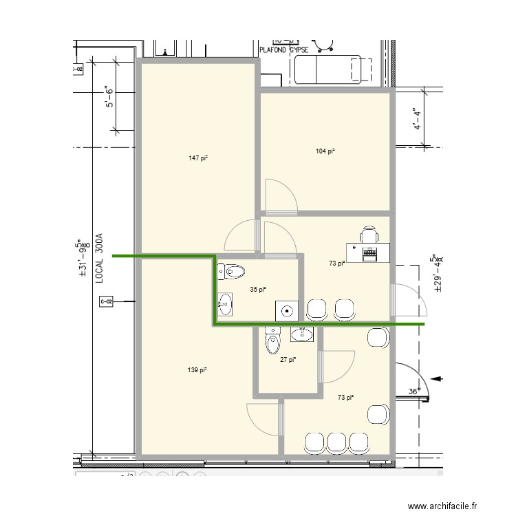 1623 route 132 - Essaie. Plan de 7 pièces et 56 m2