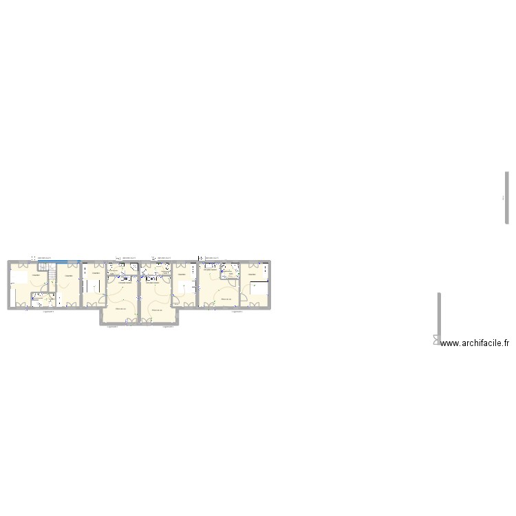 Vie nouvelle RDC logement 1-2-3-4. Plan de 8 pièces et 145 m2