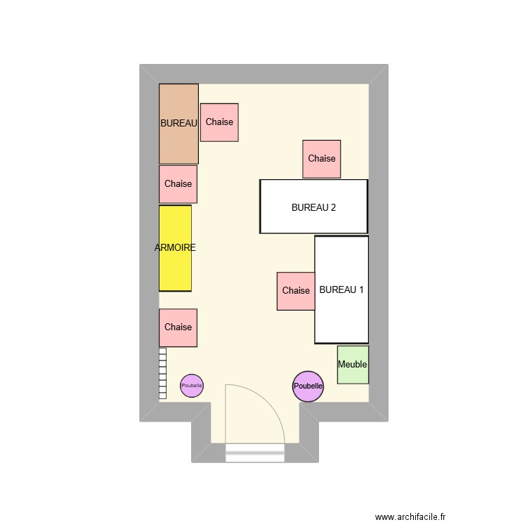 SNFOLC2. Plan de 1 pièce et 13 m2