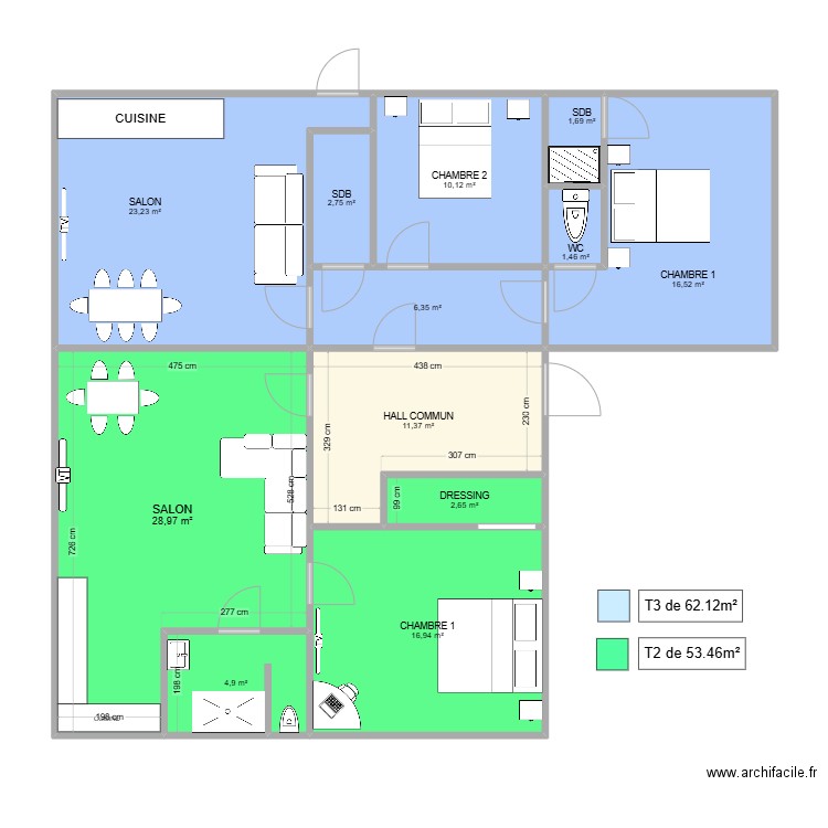 RDC DON BOSCO. Plan de 12 pièces et 127 m2