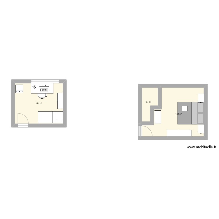 condo. Plan de 3 pièces et 28 m2