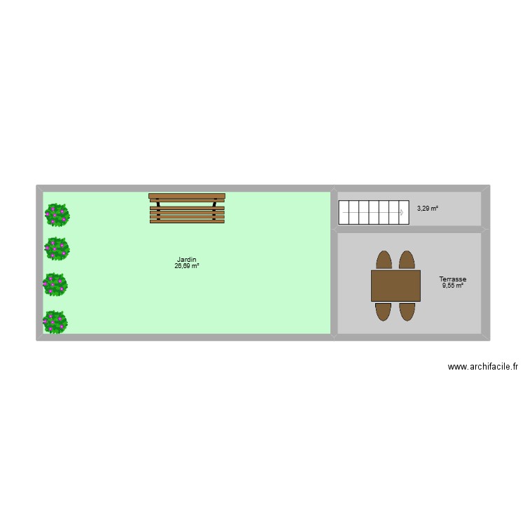 Plan 1erJupille . Plan de 3 pièces et 40 m2