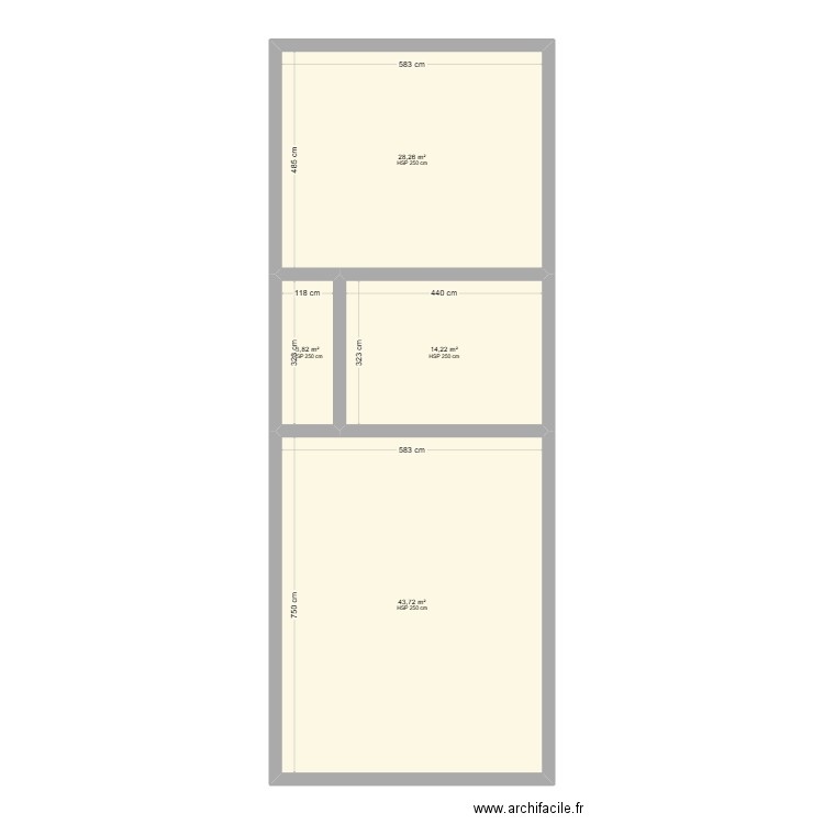 Bureau KRI. Plan de 4 pièces et 90 m2