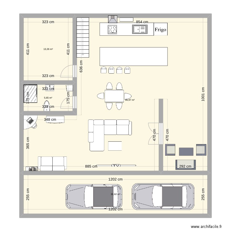 my home. Plan de 4 pièces et 147 m2